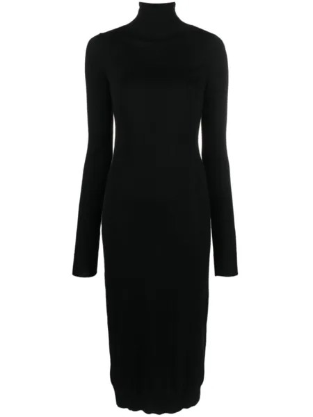 Трикотажное платье макси с высоким воротником Filippa K, черный
