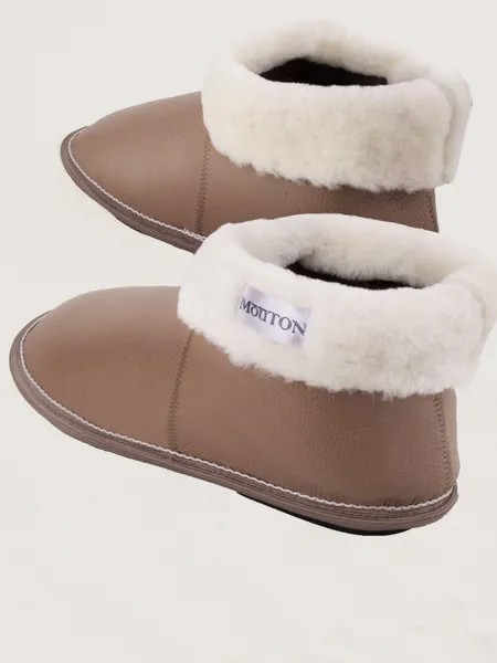 Тапочки-угги мужские Mouton Home Collection ЧМК бежевые 44 RU