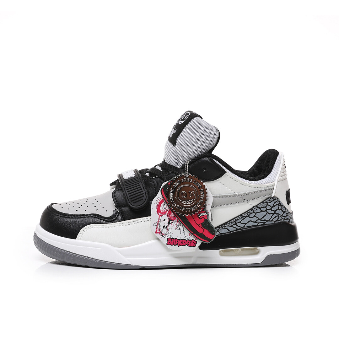 Кроссовки BURCOME Skateboarding Shoes Unisex Low-top Black, черный/белый