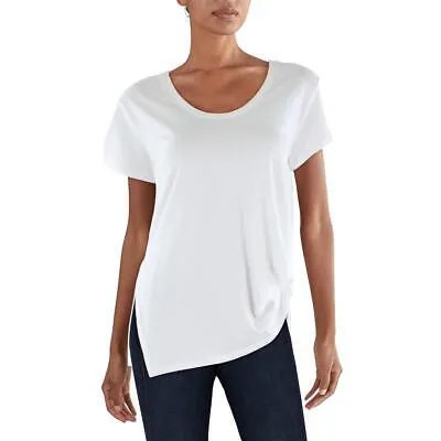 Женская белая однотонная футболка Habitual с боковым разрезом S BHFO 6031