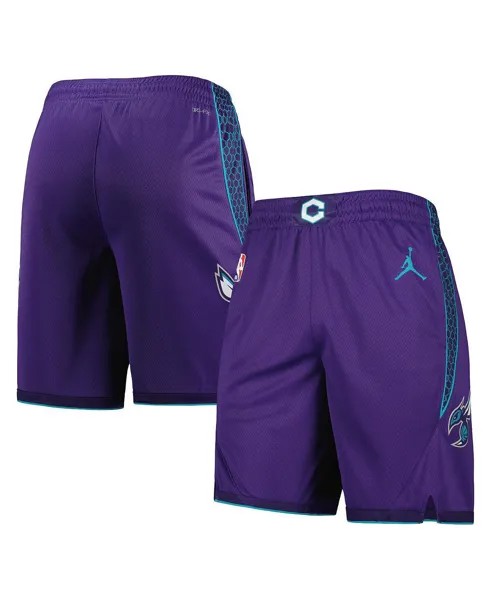 Мужские брендовые фиолетовые шорты Charlotte Hornets 2022/2023 Statement Edition Swingman Performance Shorts Jordan