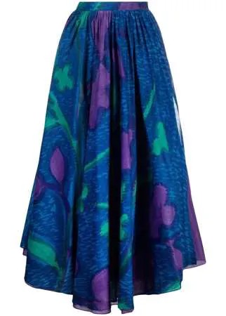 A.N.G.E.L.O. Vintage Cult юбка миди 1970-х годов с драпировкой и цветочным принтом