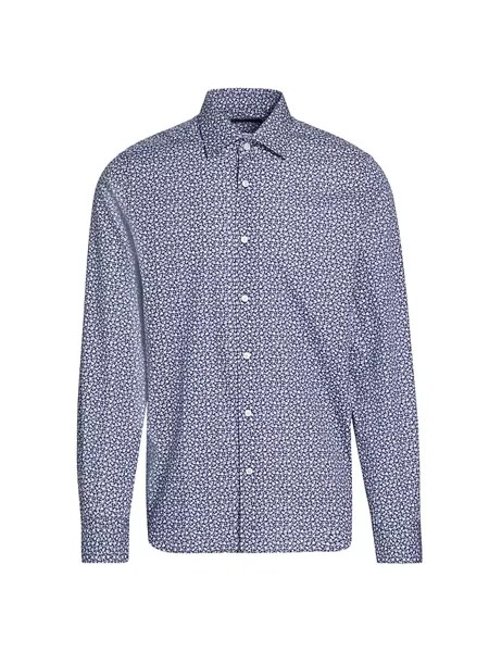 КОЛЛЕКЦИЯ Рубашка на пуговицах с цветочным принтом Saks Fifth Avenue, темно-синий