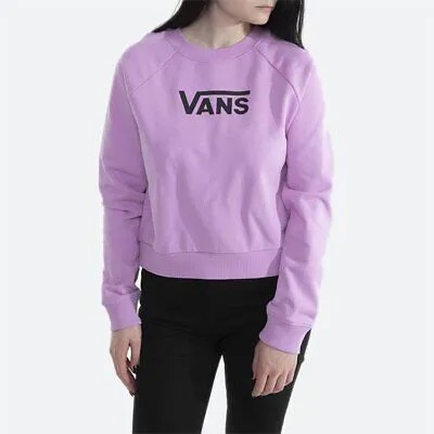 Женский светло-фиолетовый черный спортивный свитер с круглым вырезом Vans Flying Crewneck