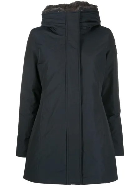 Woolrich худи на молнии с нашивкой-логотипом, синий