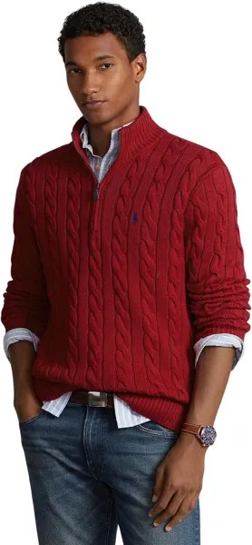 Свитер Long Sleeve Cotton Cable 1/2 Zip Polo Ralph Lauren, цвет Park Avenue Red