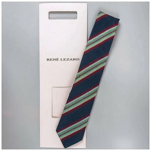 Классический полушерстяной галстук в полоску Rene Lezard 104742