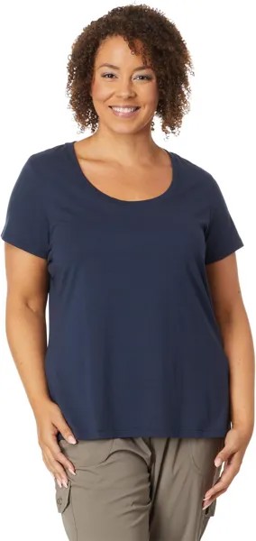 Мягкая эластичная футболка Supima больших размеров с круглым вырезом и короткими рукавами L.L.Bean, цвет Classic Navy