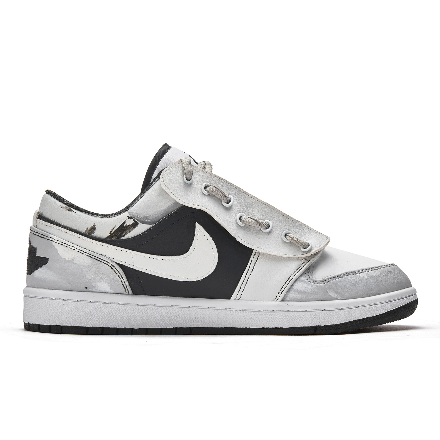 Кроссовки Air Jordan 1 Vintage Basketball Shoes Women's Low-top White/black, белый/черный