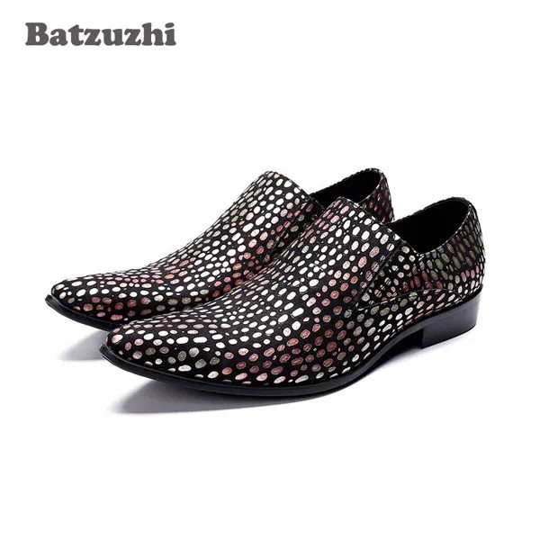 Batzuzhi японские модные мужские туфли, деловые строгие туфли для мужчин, цветные вечерние модельные туфли без шнуровки, мужские туфли