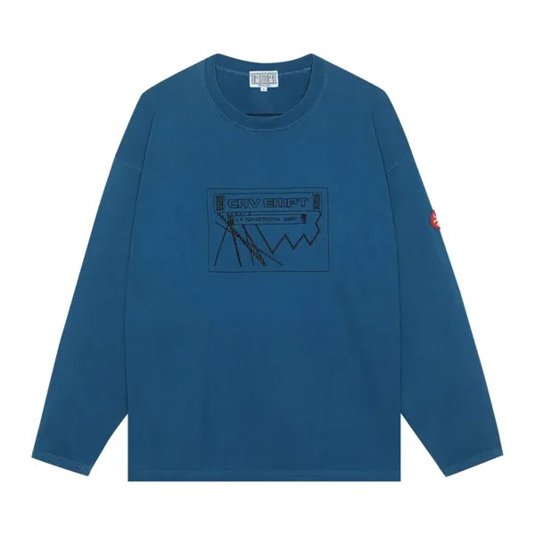 Тяжелая футболка с длинными рукавами Cav Empt Overdye Desert, темно-синяя