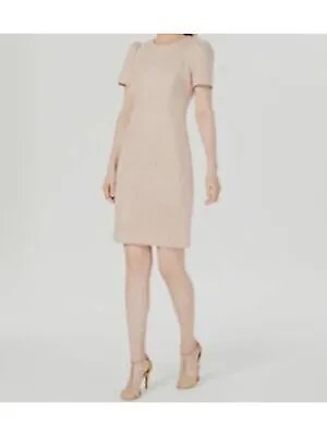 CALVIN KLEIN Женское розовое вечернее платье-футляр выше колена с короткими рукавами с аквалангом 14