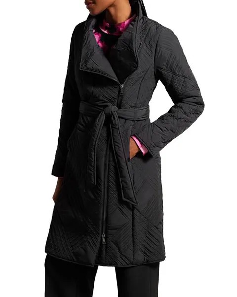 Утепленное пальто миди с запахом Rosemae Ted Baker, цвет Black