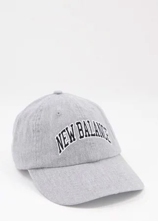 Серая бейсболка с логотипом в университетском стиле New Balance-Серый