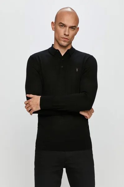 ПОЛО с длинными рукавами MODE MERINO LS POLO AllSaints, черный