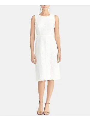 RACHEL ROY Женское белое вечернее платье миди без рукавов с круглым вырезом Размер: 4