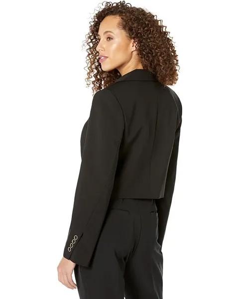 Куртка Vince Camuto Poly Base Notch Collard Crop Jacket, цвет Rich Black