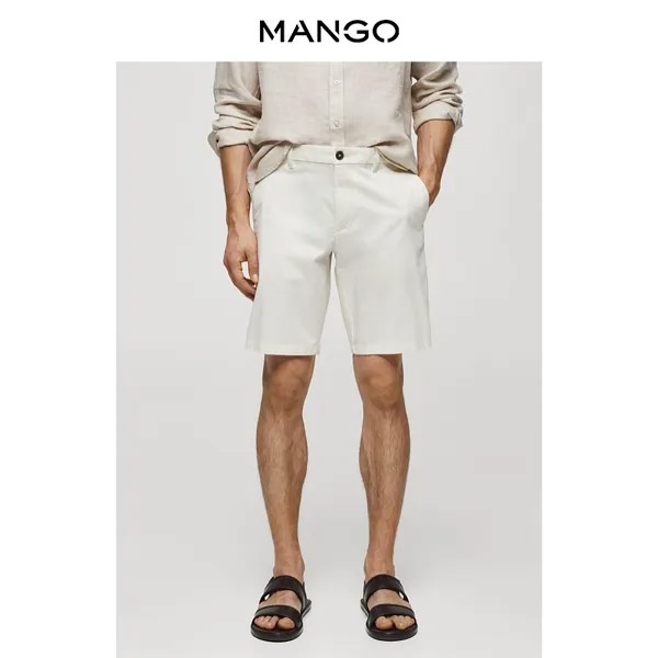 Мужские шорты Mango однотонные, темно-синий