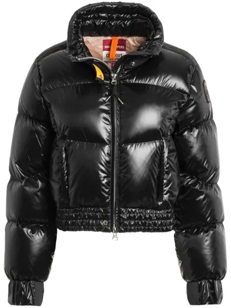 Parajumpers пуховик с нашивкой-логотипом, черный