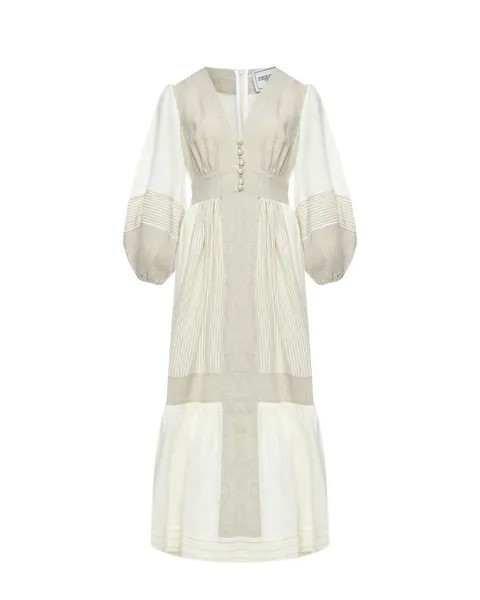 Платье миди с объёмными рукавами, белое Forte dei Marmi Couture