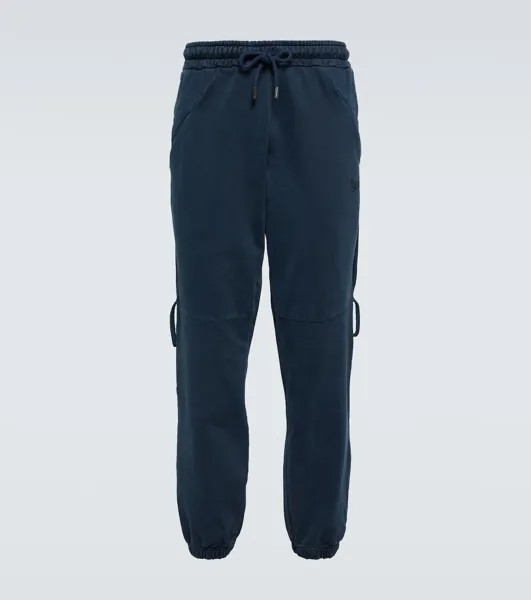 Спортивные брюки le jogging из хлопкового джерси камаргового цвета Jacquemus, синий