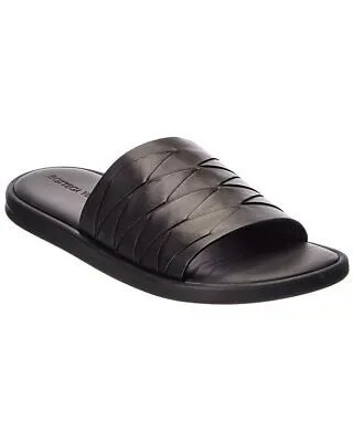 Мужские кожаные шлепанцы Bottega Veneta Intrecciato, черные 41