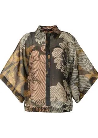 Biyan silk floral-print shirt
