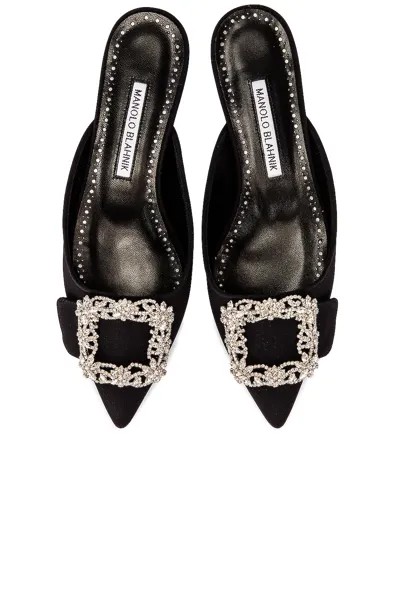 Мюли Manolo Blahnik Maysale 10 Jewel, черный