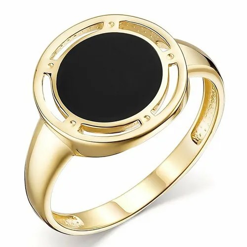 Кольцо Corona, красное золото, 585 проба, эмаль, размер 18