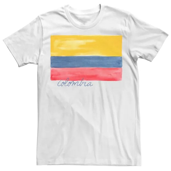 Мужская акварельная футболка с флагом Колумбии HHM Licensed Character