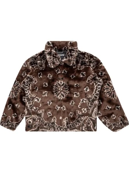 Supreme шуба Bandana из искусственного меха, коричневый
