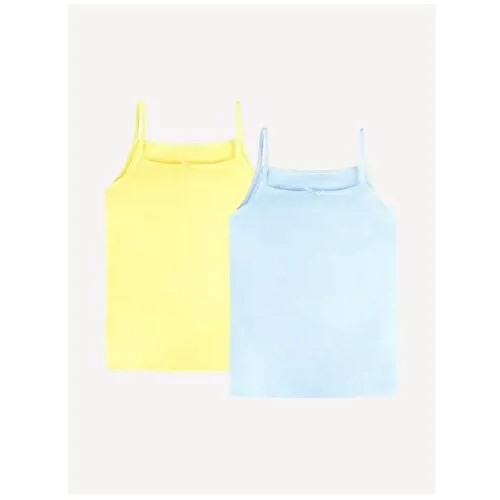 Комплект маек BOSSA NOVA (2шт) 239Н-167 для девочки, цвет голубой/жёлтый, размер 128