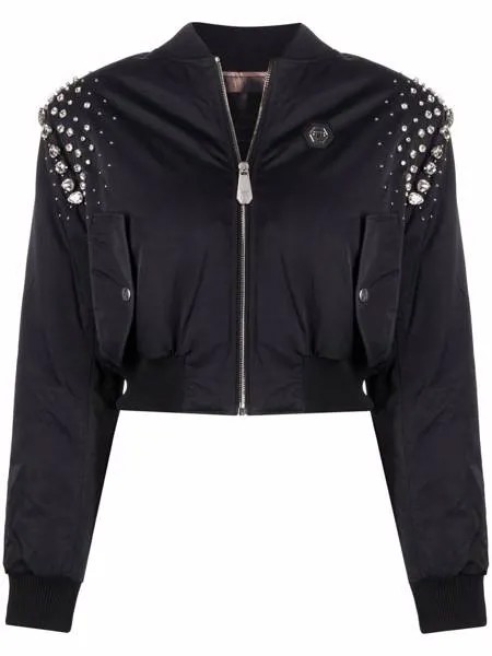 Philipp Plein куртка-бомбер с кристаллами