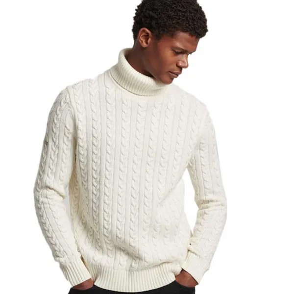 Свитер Superdry Studios Cable Roll Neck, бежевый