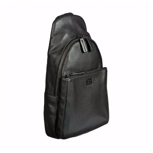 Рюкзак  слинг Sergio Belotti, натуральная кожа, внутренний карман, регулируемый ремень, черный