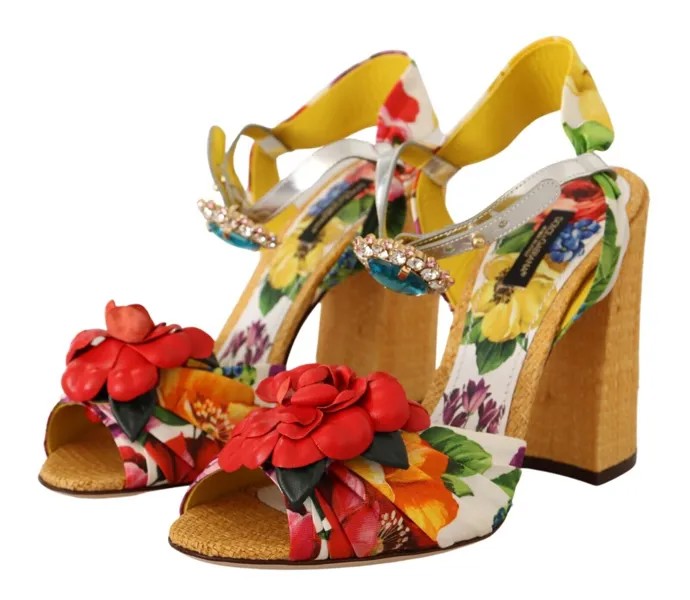 DOLCE - GABBANA Обувь Босоножки Keira Шелковые разноцветные кристаллы EU40 / US9,5 $2300