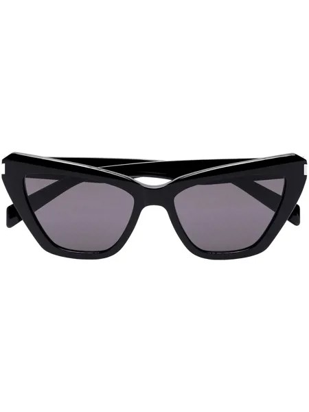Saint Laurent Eyewear солнцезащитные очки SL466 в оправе 'кошачий глаз'