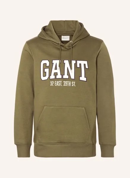 Толстовка с капюшоном Gant, зеленый