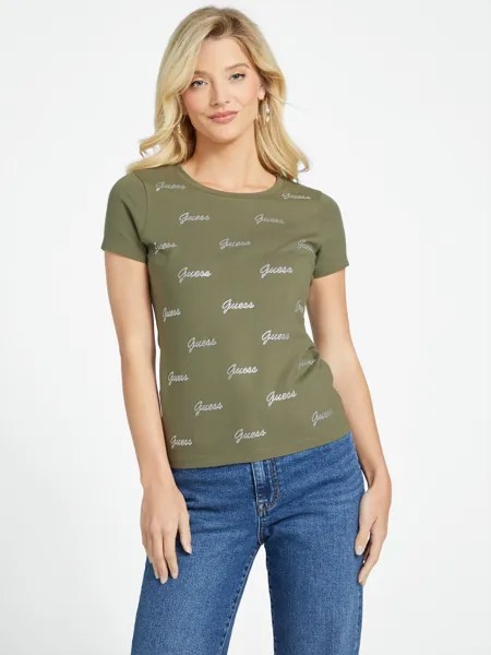 Эко Викториновая футболка Guess Factory, цвет Dusty Sage
