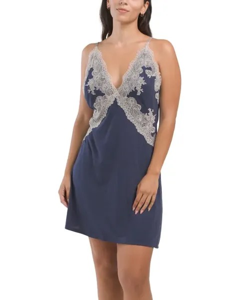 Роскошная ночная рубашка Shangri-la Chemise Natori, синий