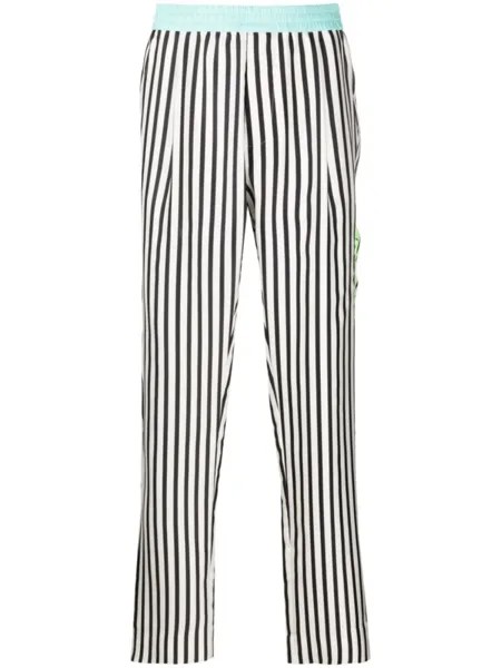 Haider Ackermann полосатые брюки прямого кроя из коллаборации с Fila, белый