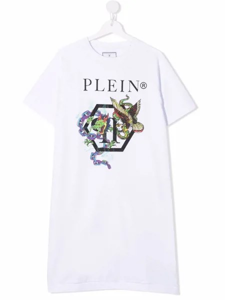 Philipp Plein Junior TEEN dragon-print T-shirt dress