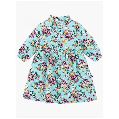 Платье Mini Maxi, хлопок, флористический принт, размер 104, мультиколор