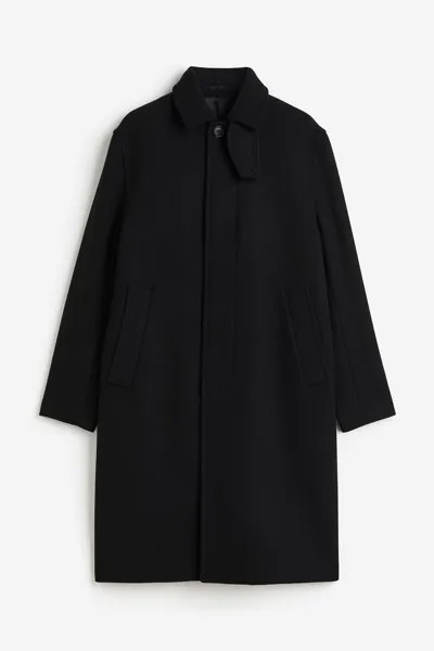 Пальто H&M Loose Fit Wool-blend Car, черный