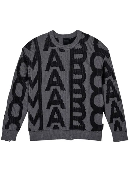 Marc Jacobs джемпер The Monogram с эффектом потертости, серый