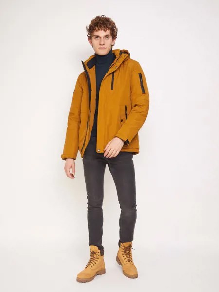 Утеплённая куртка с капюшоном Zolla, цвет Горчичный, размер XL