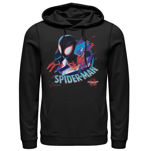 Мужская толстовка с капюшоном с неоновым разрезом и графическим рисунком Marvel Spiderverse Spider-Man