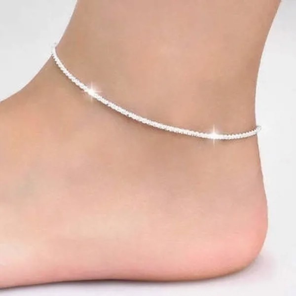 1Pc Твердый серебристый короткий цепь лодыжки для женщин лодыжки цепочка браслет регулируемая длина ноги ювелирные изделия