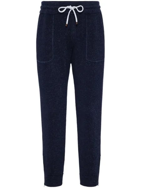 Brunello Cucinelli спортивные брюки в рубчик, синий
