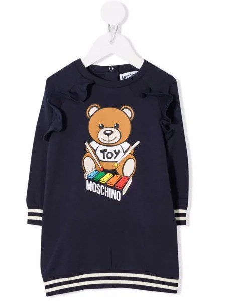 Moschino Kids платье Xylophone Teddy с оборками